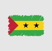 sao Tome och Principe flaggborste vektor