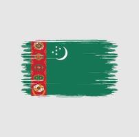 turkmenistan flaggborste. National flagga vektor