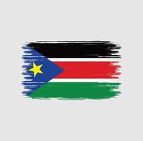 södra sudan flaggborste. National flagga vektor