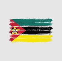Pinselstriche der Mosambik-Flagge. Nationalflagge vektor
