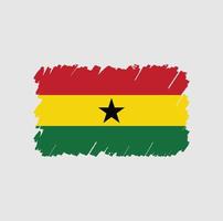 Ghana Flaggenpinsel vektor