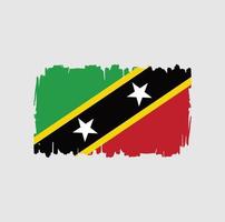 saint kitts och nevis flagga penseldrag. National flagga vektor