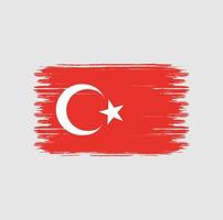 Bürste mit türkischer Flagge. Nationalflagge vektor