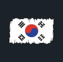 Pinselstriche der Südkorea-Flagge. Nationalflagge vektor