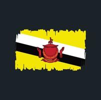 brunei flagga penseldrag. National flagga vektor