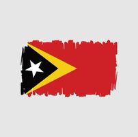 Pinselstriche der Flagge von Timor-Leste. Nationalflagge vektor