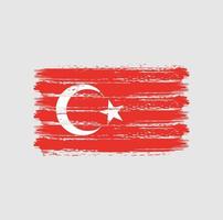 türkei flagge pinselstriche. Nationalflagge vektor