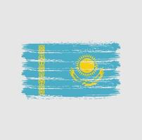 Kazakstans flagga penseldrag. National flagga vektor