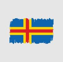 ålandsöarnas flagga penseldrag. National flagga vektor