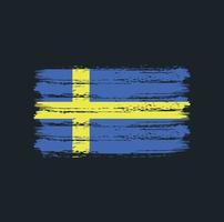 sverigeflaggan penseldrag. National flagga vektor