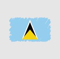 Bürste mit St. Lucia-Flagge vektor