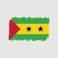 penseldrag för flaggan för sao Tome och Principe. National flagga vektor