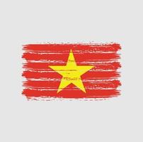 Pinselstriche der Vietnam-Flagge. Nationalflagge vektor