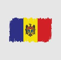 moldaviens flagga penseldrag. National flagga vektor