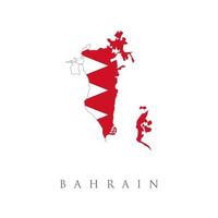 detaljerad illustration av en karta över Bahrain med flagga, Ahrains nationella flagga, patriotisk symbol för landet, pedagogiskt och politiskt koncept, realistisk vektor. vektor