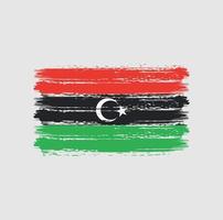 libyen flagge pinselstriche. Nationalflagge vektor