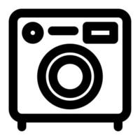 Waschmaschine mit Umrisssymbol geeignet für Haus-Icon-Set vektor