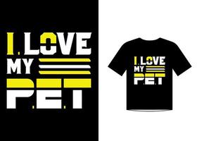 husdjur kärlek citat t-shirt mall design vektor