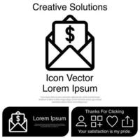 kuvert med pengar ikon vektor eps 10