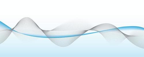 abstrakte Wellenlinie Banner auf weißem und blauem Hintergrund mit Farbverlauf vektor