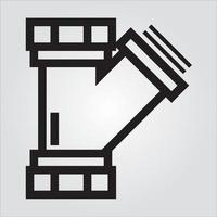 isolierter detaillierter Umriss Rohr 7 Symbol skalierbare Vektorgrafik kostenloser Vektor
