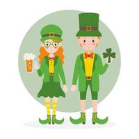 söt st patricks dag karaktär illustration platt vektor