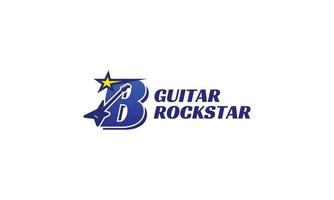 Buchstabe b E-Gitarren-Alphabet-Logo vektor