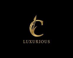 buchstabe c luxus-blumen-vintage-logo vektor