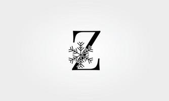 alfabetet snöflinga bokstaven z vektor