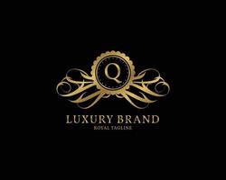 buchstabe q luxus vintage logo vektor