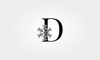 alfabetet snöflinga bokstaven d vektor