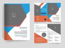 minimalistisk business dubbelvikt broschyr designmall premium stil med det rena konceptet vektor
