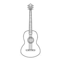 Vektor-Illustration einer Gitarre im Doodle-Stil. Lineare Gitarre. Musikinstrument. vektor