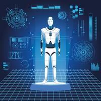 humanoider Roboter-Avatar vektor