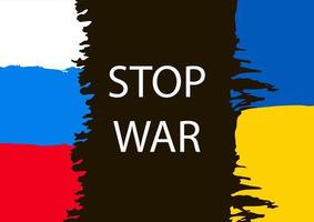 Flagge von Russland und der Ukraine im Grunge-Stil. stoppen sie den krieg russlands gegen die ukraine vektor