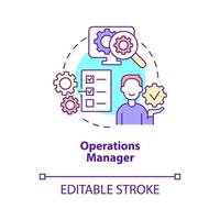 Symbol für das Konzept des Betriebsleiters. Business Management Karrieren abstrakte Idee dünne Linie Illustration. isolierte Umrisszeichnung. editierbarer Strich. Roboto-Medium, unzählige pro-fette Schriftarten verwendet vektor