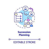 Symbol für das Konzept der Nachfolgeplanung. Ersatz für leitende Positionen. hr-management abstrakte idee dünne linie illustration. isolierte Umrisszeichnung. editierbarer Strich. Roboto-Medium, unzählige pro-fette Schriftarten verwendet vektor