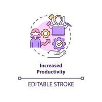 Symbol für das Produktivitätskonzept steigern. Lebe das volle Leben und erreiche Ziele abstrakte Idee dünne Linie Illustration. isolierte Umrisszeichnung. editierbarer Strich. Roboto-Medium, unzählige pro-fette Schriftarten verwendet vektor