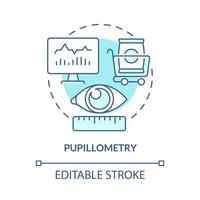 elev mätning koncept ikon. upptäckt av visuell aktivitet. ögonreaktionsanalys. kunden blick punkt abstrakt idé tunn linje illustration. vektor isolerade kontur färgritning. redigerbar linje