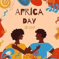 25. mai afrika tag vektorbanner. llustration mit abstrakten elementen in traditionellen farben für den afrikanischen freiheitsurlaub vektor