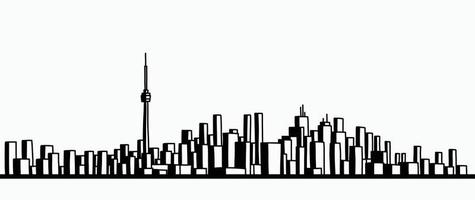 modernes Stadtbild Skyline Umriss Doodle Zeichnung auf weißem Hintergrund. vektor