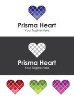 Glass Heart Love-logotyp, bäst för ditt varumärke vektor