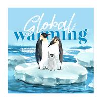 Global uppvärmning och föroreningar. Sociala medier reklamkampanj, spara världsmalldesign, kreativ design för akvarellvektorillustration vektor