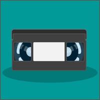 Illustrationsvektorgrafik von Videokassetten auf weißem Hintergrund, VHS-Kassettenvektor auf weißem Hintergrund. Filmspeichersymbol im Vintage-Stil. altes Rekord-Videorecorder-Band. vektor