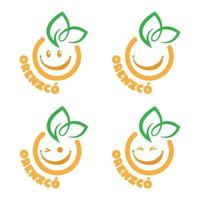 lächelndes orangefarbenes Emotionsdesign-Logo vektor