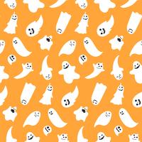 Nahtloses Muster von emotionalen Geistern Halloweens vektor
