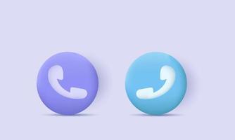 3D realistiska telefon ikoner vektor telefon lila blå