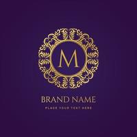 buchstabe m luxusmarke logo konzept design vektor