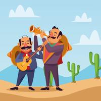 Mexikaner feiern in der Wüste vektor
