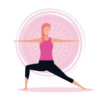 kvinna i yogaställningar vektor